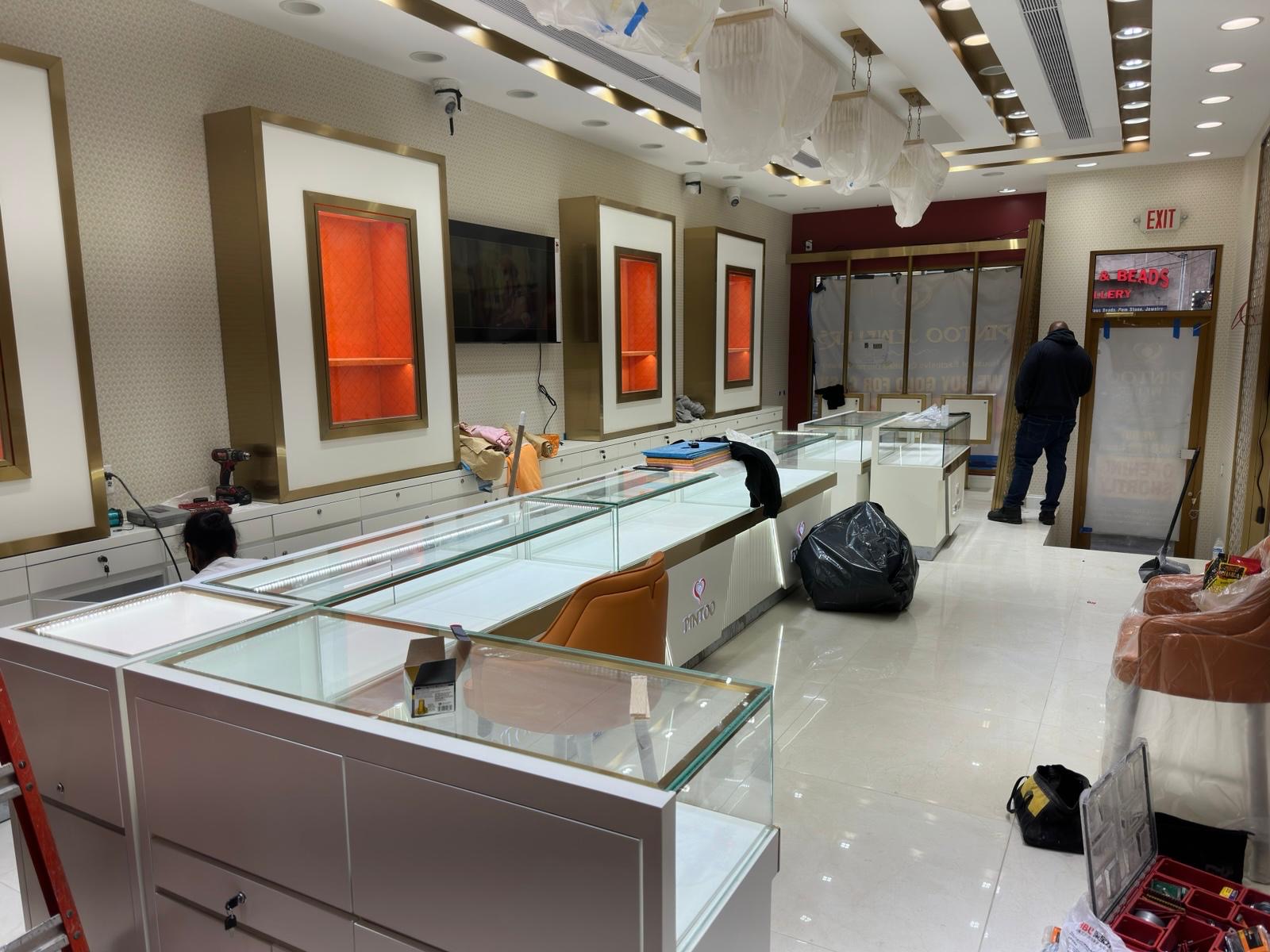High-end retail fit-out — jewelry store near completion