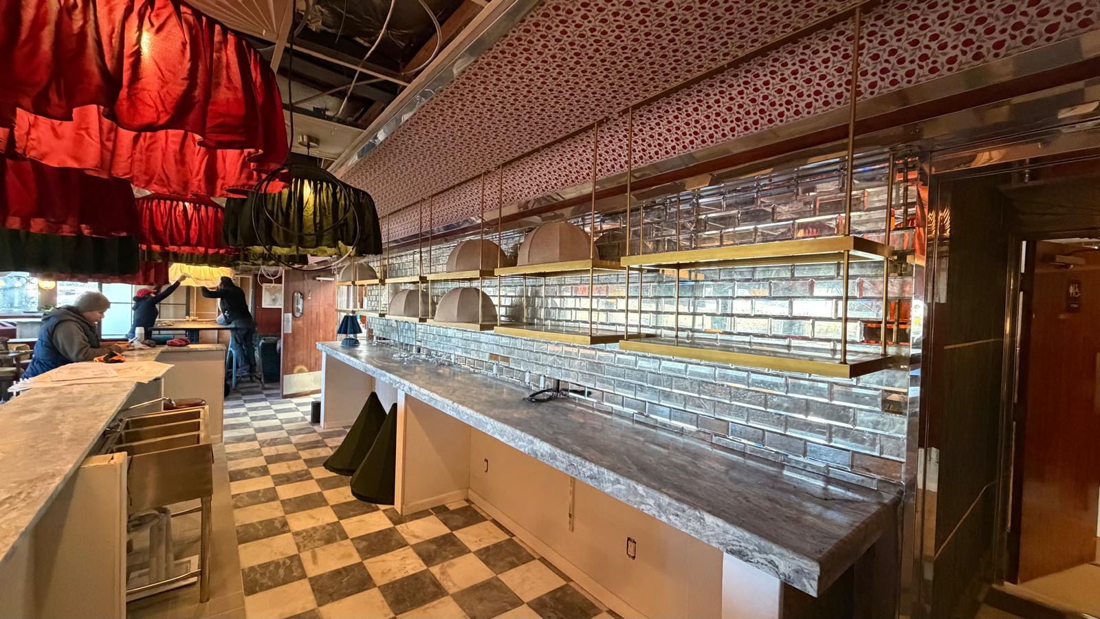 Restaurant fit-out — bar and counter installation